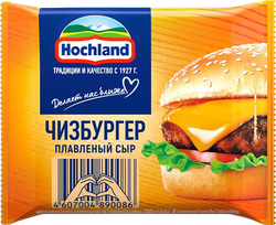 Сыр плавленый HOCHLAND Чизбургер порционный 45%, ломтики, без змж, 150г, фотография