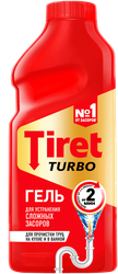 Гель для удаления засоров в канализационных трубах TIRET Turbo, 500мл, фотография