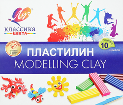 Пластилин ЛУЧ Классика 10 цветов, со стеком Арт. 7С304-08, 200г, детальное фото