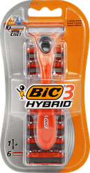 Бритва мужская BIC Гибрид 3, 1 ручка + 6 кассет, детальное фото