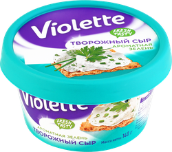 Сыр творожный КАРАТ Violette с зеленью 70%, без змж, 140г, фото