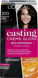 Краска-уход для волос CASTING CREME GLOSS 200 Черный кофе, без аммиака, 180мл