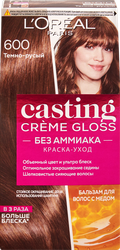 Краска-уход для волос CASTING CREME GLOSS 600 Темно-русый, без аммиака, 180мл, фотография