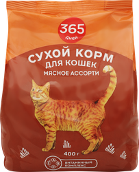 Корм сухой для кошек 365 ДНЕЙ Мясное ассорти, 400г, картинка
