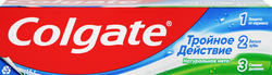 Зубная паста COLGATE Тройное действие Натуральная мята для защиты от кариеса, удаления потемнений с зубов и свежего дыхания, 100мл, крупный план