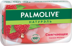 Туалетное мыло PALMOLIVE Натурэль смягчающее со свежей малиной, 90г, изображение