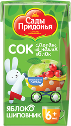 Сок САДЫ ПРИДОНЬЯ Яблоко, шиповник, с 6 месяцев, 125мл, картинка
