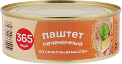 Паштет 365 ДНЕЙ печеночный со сливочным маслом, 250г, фотография