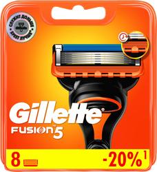 Кассеты сменные для бритья GILLETTE Fusion 5, 8шт, крупный план