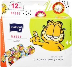 Пластыри MATOPAT Happy цветные, 12шт