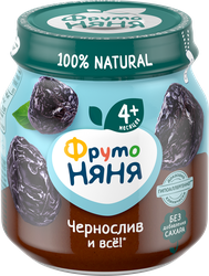 Пюре фруктовое ФРУТОНЯНЯ Чернослив, с 4 месяцев, 100г, картинка