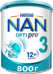 Молочко детское NAN 3 OptiPro, с 12 месяцев, 800г, детальное фото