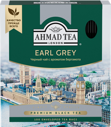 Чай черный AHMAD TEA Tea Earl Grey с бергамотом байховый, 100пак, изображение