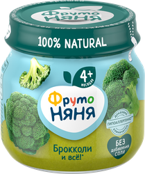 Пюре овощное ФРУТОНЯНЯ Брокколи, с 4 месяцев, 80г, вид