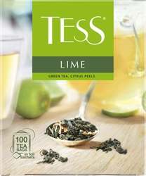 Чай зеленый TESS Lime с цедрой цитрусовых и ароматом лайма, 100пак