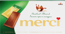 Шоколад MERCI Лесной орех и миндаль, 100г, детальное фото