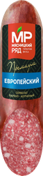 Колбаса варено-копченая МЯСНИЦКИЙ РЯД Сервелат Европейский, 280г, крупный план