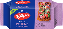 Хлебцы ржаные ЩЕДРЫЕ с чесноком, 100г, детальное фото