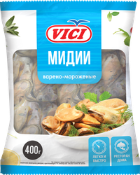 Мидии Чилийские варено-мороженые VICI, 400г, фото