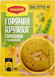 Суп MAGGI Горячая кружка Гороховый с сухариками, 19г, крупный план