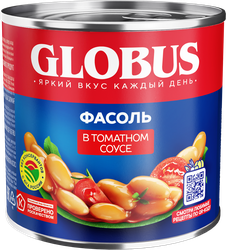 Фасоль белая GLOBUS в томатном соусе, 425мл, детальное фото