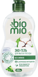 Жидкое средство для мытья посуды BIOMIO без запаха, 450мл, изображение