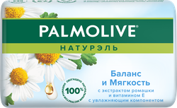 Туалетное мыло PALMOLIVE Натурэль Баланс и мягкость с экстрактом ромашки и витамином Е, 90г, изображение