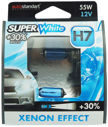 Лампа галогенная автомобильная AUTOSTANDART Super White H7-12V 55W PX26d головного света, Арт. 106010, 2шт, изображение