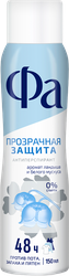 Дезодорант-антиперспирант спрей женский ФА Прозрачная защита, 150мл, детальное фото