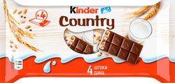 Шоколад KINDER Chocolate with cereals с молочно-злаковой начинкой, 4х24г, крупный план