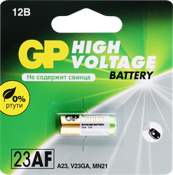 Батарейка алкалиновая GP 23A MN21 12V, крупный план