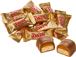 Печенье сахарное TWIX minis с карамелью, покрытые молочным шоколадом, весовые, вид