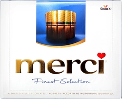 Конфеты MERCI Finest selection Ассорти из молочного шоколада, 250г