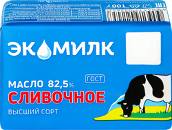 Масло сливочное ЭКОМИЛК несоленое 82,5%, без змж, 100г, детальное фото