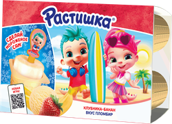 Творог для детей РАСТИШКА Клубника, банан/Пломбир 3,5%, без змж, 6x45г, изображение