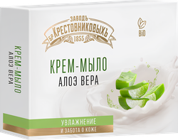 Крем-мыло туалетное ЗАВОД БРАТЬЕВ КРЕСТОВНИКОВЫХ Алоэ, 120г, изображение