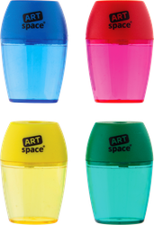 Точилка ARTSPACE 1 отверстие, пластиковая, контейнер, в ассортименте Арт. SHP206_1997, картинка