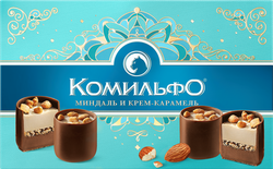 Конфеты КОМИЛЬФО Миндаль и крем-карамель, 116г, детальное фото