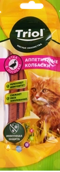 Лакомство для кошек TRIOL Колбаски из лосося с уткой, 40г