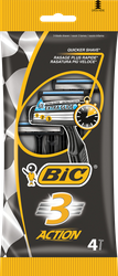 Бритвы мужские BIC 3 Action, 4шт, фотография