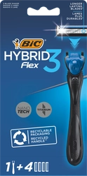 Бритва мужская BIC Hybrid 3 Flex с 4 сменными кассетами
