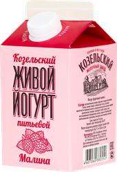 Йогурт питьевой КОЗЕЛЬСКОЕ МОЛОКО Малина 2,5%, без змж, 450г, картинка