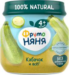 Пюре овощное ФРУТОНЯНЯ Кабачок, с 4 месяцев, 80г, фото