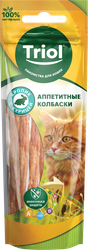 Лакомство для кошек TRIOL Аппетитные колбаски из кролика с курицей, 40г, фотография