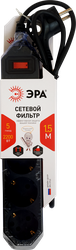 Сетевой фильтр ЭРА 5розеток с заземлением выключателем Б0015214, 1,5м, детальное фото