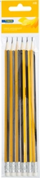 Набор карандашей чернографитных ЛЕНТА HB, с ластиком, 6шт