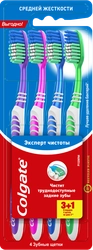 Зубная щетка COLGATE Эксперт чистоты многофункциональная, средней жесткости, 3+1, 4шт