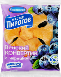 Конвертик слоеный МАСТЕР ПИРОГОВ Венский с черничной начинкой, 70г, крупный план