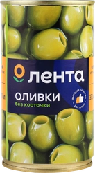 Оливки без косточки ЛЕНТА зеленые крупные, 370мл