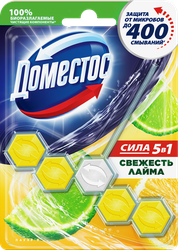 Блок для унитаза ДОМЕСТОС Power 5 Свежесть лайма, 55г, вид